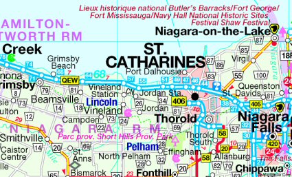 St. Catharines regions map